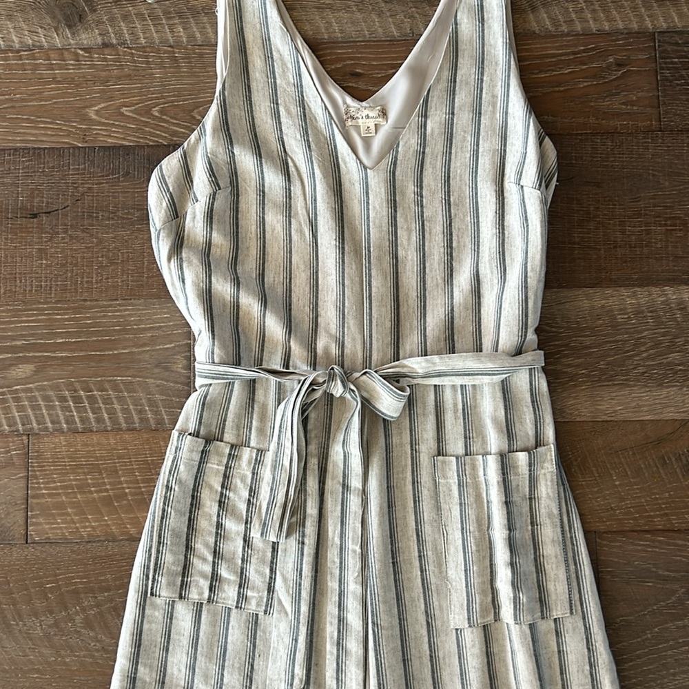 Hem & Thread black/cream stripe jumpsuit - Picture 2 of 8